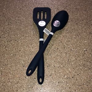 Silicone Slotted Turner & Spoon (Blue)—— NWT